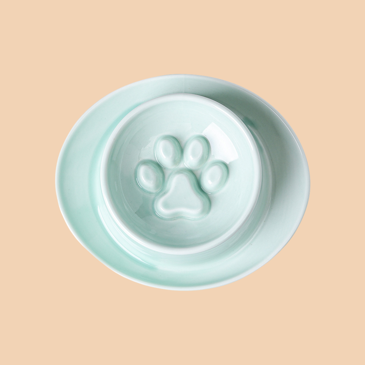 Comedero de Cerámica Antivoracidad para Perro y Gato