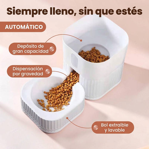 Dispensador Automático de Comida para Mascotas | Extraíble y Lavable